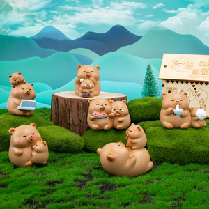 ชุดฟิกเกอร์เรซิ่น Yu Mo Craft Silly Pig Blind Box 6 ชิ้น สำหรับเป็นของขวัญสำหรับเด็กผู้หญิง - Product Image 2
