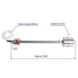 <span class=keywords><strong>Sensore</strong></span> di <span class=keywords><strong>Livello</strong></span> dell'<span class=keywords><strong>Acqua</strong></span> in Acciaio Inox con Galleggiante in Plastica per Acquario, <span class=keywords><strong>Cisterna</strong></span>, Filtro, Piscina e Laghetto, 1 Pezzo - Product Image 2