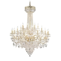 Plafonnier haut en or de luxe fantaisie avec bougie hall de l'hôtel empire K9 cristal suspension lustre royal