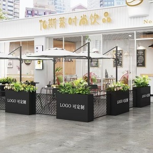 Muebles de jardín al aire libre, maceta Rectangular de Metal grande, macetas de acero para parque público, macetas de calle urbana exterior - Product Image 5