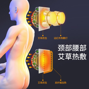 Oreiller de massage du cou avec thérapie thermique et vibrations pour soulager le cou, la taille et le dos, coussin de massage complet pour le corps, alimenté par USB - Product Image 1
