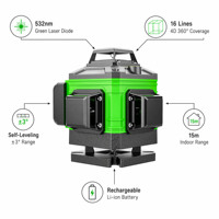 Niveau laser à faisceau vert 4D auto-nivelant, projecteur de ligne laser infrarouge, outil de construction mur-sol