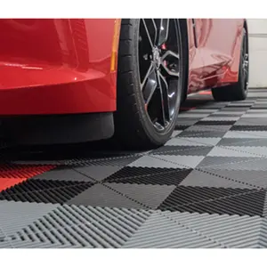 Easy Clean Floor Tiles PVC Modular Interlocking Cushion Anti-Slip Drainage Interlocking Garage Floor Tiles For Warehouse