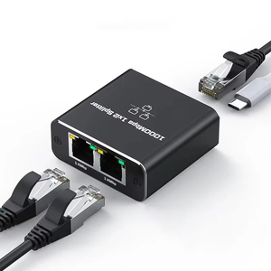 Adattatore di rete 1000Mbps Gigabit Ethernet RJ45 1 <span class=keywords><strong>2</strong></span> adattatore LAN cavo Internet Splitter Hub per <span class=keywords><strong>Computer</strong></span> convertitori Video Splitter - Product Image 1