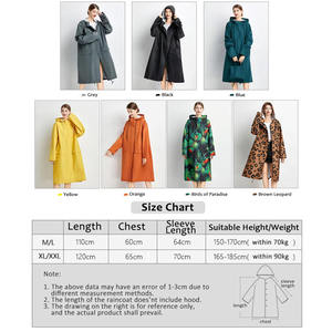 Personnaliser Logo Unisexe 240T Polyester Pongee Loose Long Imperméable Unisexe Noir Coupe-Vent Imperméable Manteau <span class=keywords><strong>de</strong></span> <span class=keywords><strong>Pluie</strong></span> avec Fermeture Éclair - Product Image 5