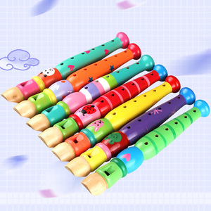 Wholesale Factory Direct 6-Hole Wooden Recorder, Cartoon Design for Children, Lightweight & Safe for Early Music Learning - Product Image 4