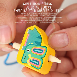 Puzle educativo de madera para bebés de 2-3-4 años y medio, puzle educativo para edades tempranas, con cuentas y números de dinosaurios - Product Image 4