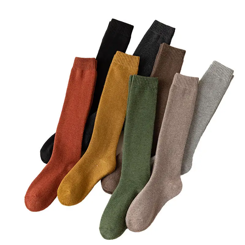 Wholesale fashion custom logo plain women leg warm winter long socks