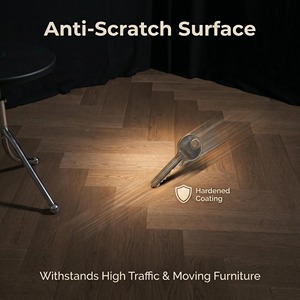 Suelo <span class=keywords><strong>de</strong></span> <span class=keywords><strong>roble</strong></span> ahumado vintage con base <span class=keywords><strong>de</strong></span> abedul macizo, diseño en espiga, superficie resistente a los arañazos, pintura a base <span class=keywords><strong>de</strong></span> agua, para sala <span class=keywords><strong>de</strong></span> estar, exterior y parque. - Product Image 4