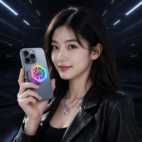 Support de téléphone magnétique blanc avec anneau lumineux flexible et refroidisseur de jeu à semi-conducteurs