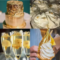 Feuille d'or comestible, paillettes de feuille d'or, feuille d'or