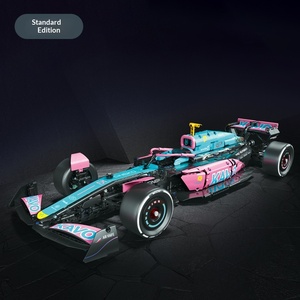 66655 Voiture de course de Formule 1 bleue et rose en plastique ABS, blocs de construction DIY, modèle cool, jouet éducatif, <span class=keywords><strong>puzzle</strong></span>, cadeau pour enfants - Product Image 6