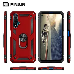 Militer DROP 360 Logam Braket Shockproof Cincin Magnetik Mobil Gunung Kickstand Phone Case untuk Huawei Nova 5 T