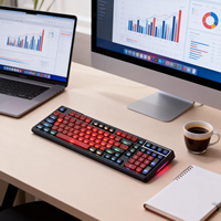Teclado Mecánico Intercambiable en Caliente RGB 98% Teclado para Juegos de Oficina para Computadora Portátil con Windows Teclado Mecánico Inalámbrico de Tamaño Completo