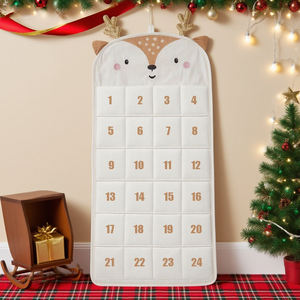 Regali di Natale personalizzati appendiabiti per porta grande natale conto alla rovescia calendario dell'avvento con tasche per i bambini - Product Image 2