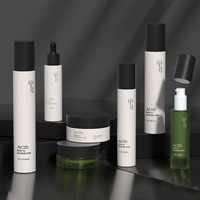 Kosmetik verpackung 30g 50g 30ml 50ml 80ml 100ml Toner Hari Öl flasche Mattgrünes Glas Creme glas und Serum flasche mit Pumpe
