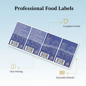 Custom-printed, high-quality, waterproof, self-adhesive food labels – suitable for snack tins and bagged food products - Product Image 2