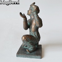 Statues égyptiennes anciennes vintage en fonte, figurine d'homme arabe en métal, technique de soudure, artisanat métallique