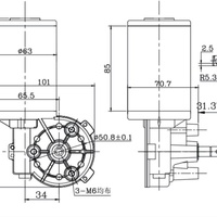 Moteur à engrenages sans balais BLDC 63/76 mm, faible bruit, couple élevé, DC 12V 24V, capteur Hall pour la régulation de la vitesse et de la direction