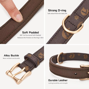 <span class=keywords><strong>Collar</strong></span> para Perro de Cuero Genuino, Clásico, Acolchado y Suave, Colores Personalizados, Venta Directa de Fábrica NiBao - Product Image 2