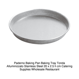 Teglia da Forno <span class=keywords><strong>Paderno</strong></span> Tonda Alluminizzata in Acciaio Inox 20 x 2,5 h cm, Forniture per Catering, Vendita all'Ingrosso per Ristoranti - Product Image 2