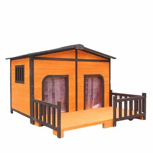 Casa de jaula de madera grande para perros de animales lindos al aire libre