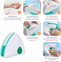 Nettoyeur de vitres magnétique double face en plastique rempli d'eau sans traces, corde de sécurité, écologique, durable, nettoyage de vitres hautes