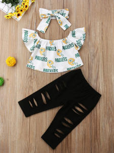 Pantalons noirs déchirés style décontracté pour bébés, filles et femmes, vente en gros à prix abordable pour enfants - Product Image 6