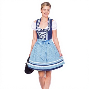 Vêtements traditionnels bavarois pour enfants, robe en dentelle Dirndl pour fille de la campagne, Allemagne, Oktoberfest - Product Image 1