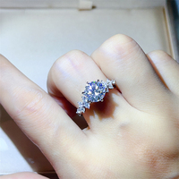 Bagues en moissanite en gros pour la Saint-Valentin, bagues en diamant Li Jianwu couleur D, bagues en diamant de luxe à la mode pour femmes