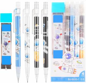 Ensemble de crayons mécaniques pastel mignons, 5 pièces, 0.5mm, avec mines de crayon pour l'écriture des filles - Product Image 2
