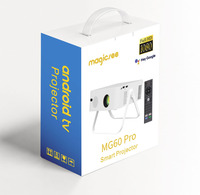 M60 Pro Full HD 1080P Heimkino-Projektor Mini Smart Android 14 ATV Beamer Tragbarer Kino-Projektor mit Sprachfernbedienung