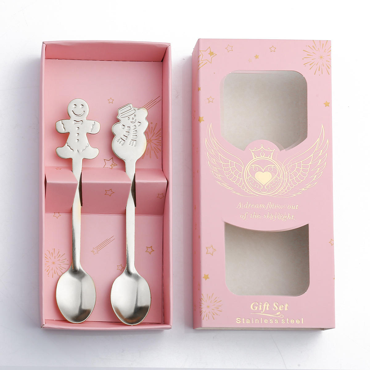 pink  B snowman + gingerbread-powder box