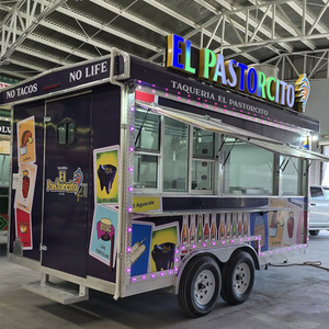 รถขายอาหารแบบพ่วงสำหรับพิซซ่าอาหารจานด่วนรถเข็นเบอร์เกอร์ทาโก้ห้องน้ำห้องครัวเคลื่อนที่ - Product Image 4