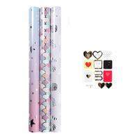 Valentijn cadeaupapier, glanzende metallic folie, oceaanelementen, dagelijkse cadeaudoos