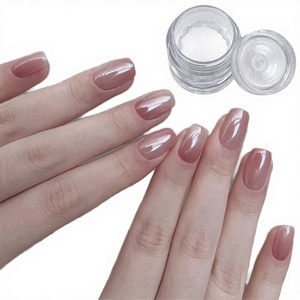 SH 1Jar 0.5g Polvo de Uñas con Efecto Espejo Aurora, Brillo Intenso, Cristal de Hielo, Luz de Luna, Pigmento Blanco para Uñas, Decoración de Manicura - Product Image 3