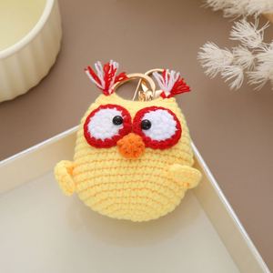 New Cartoon Handmade Woven Owl Crochet Keychain Bag Car <b>Key</b> <b>Ring</b> Hanging Ornament Cute Knitting Bag Charm Accessories - Product Image 4