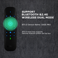 2023 plus récent G60S Pro BT 2.4G souris sans fil Air BT télécommande rétro-éclairage voix pavé tactile Mini clavier pour Android TV Box PC