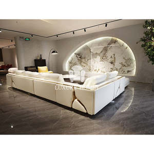 Nuevo Conjunto de Muebles con Diseño Craquelado, Sofá de Cuero de Lujo Moderno y Elegante para Villa, Compre Muebles de China en Línea - Product Image 1