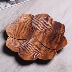 Walnut plate original handmade leaf tray home snack fruit serving tray creative Japanese wooden tray