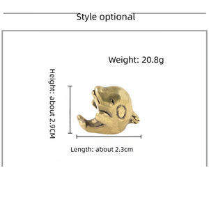 Ornamen Paus antik hiasan mobil hewan peliharaan teh buatan tangan ornamen kuningan tua. - Product Image 5