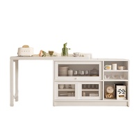 Buffet de rangement blanc Buffet extensible en bois Table à manger pliable