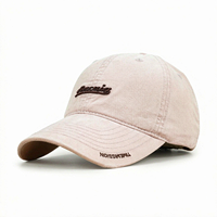 Casquette de baseball en jean délavé et vieilli, style vintage, avec rivets métalliques, ajustable, souple, pour tenue décontractée