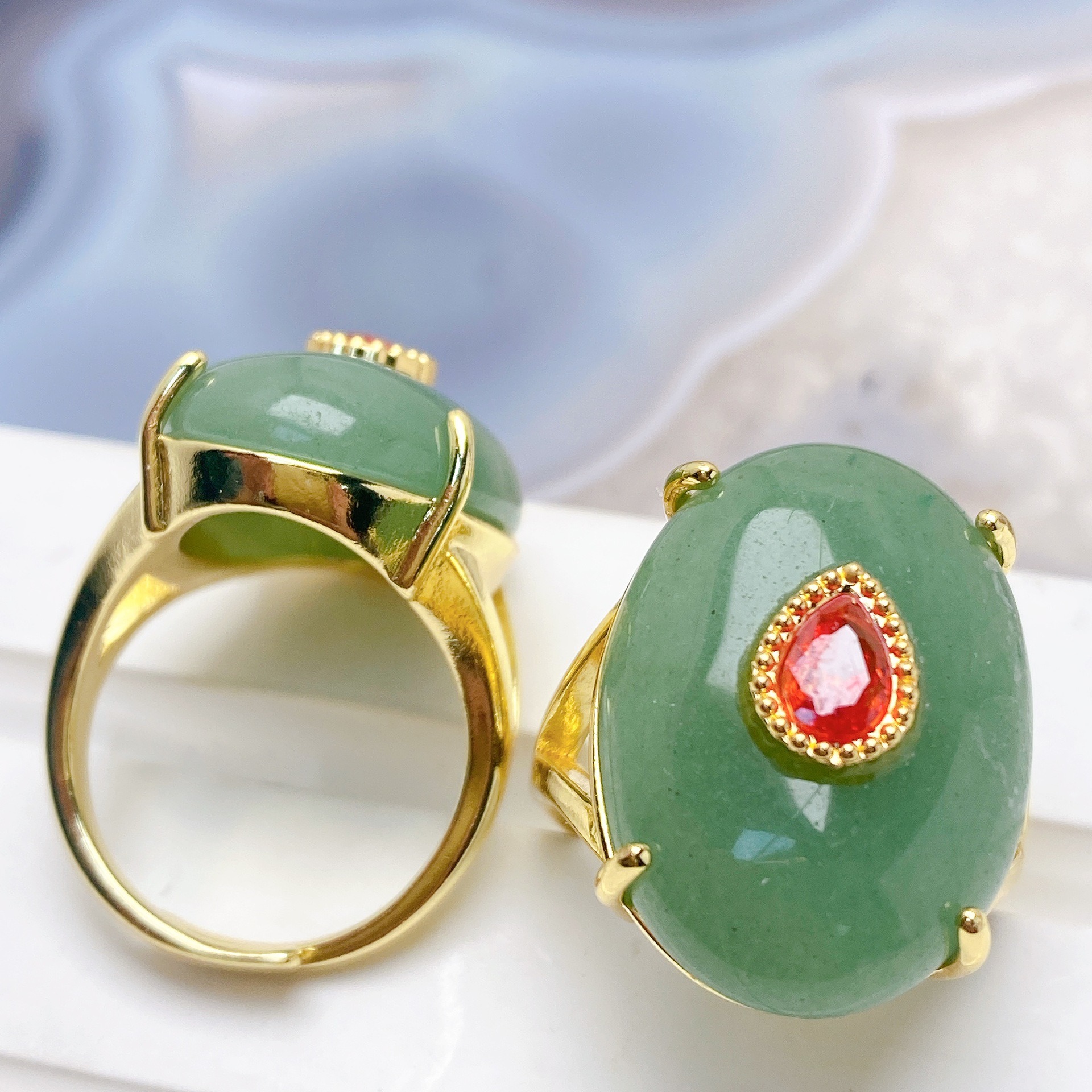 Aventurine verte colorée