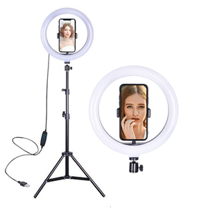 Luminaire annulaire <span class=keywords><strong>Led</strong></span> de 10 pouces, <span class=keywords><strong>avec</strong></span> <span class=keywords><strong>trépied</strong></span> et support <span class=keywords><strong>pour</strong></span> Selfie, <span class=keywords><strong>anneau</strong></span> lumineux, diffusion en direct, <span class=keywords><strong>pour</strong></span> <span class=keywords><strong>SmartPhone</strong></span>, nouveau - Product Image 1