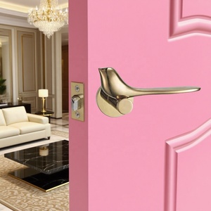 Nuevas tendencias, accesorios para puertas y ventanas, manija en forma de pájaro, cerradura de puerta de lujo con luz dorada PVD, manija de puerta silenciosa de alta calidad - Product Image 1
