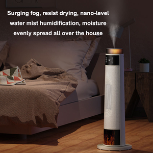 Ventilateur électrique portable 2000W avec affichage LED, humidification, vent naturel, télécommande, effet de feu, chauffage céramique PTC, norme européenne pour usage domestique - Product Image 2