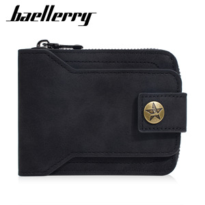 BaeHerry Men's <b>Wallet</b> Short Zipper Durable Polyester Card <b>Holder</b> Everyday Use - Product Image 3