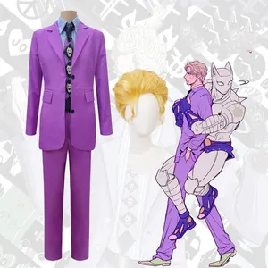 Kostum Cosplay Kira Yoshikage, setelan baju Cosplay Petualangan Anime, seragam pesta Natal Halloween, Set lengkap