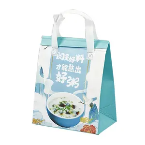 Fashionable ultrasonic cheapest heat sealed non-woven take away fast food cooler insulation lunch thermal bag for food delivery